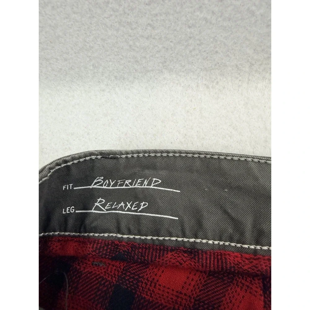 Eddie Bauer Pants Womens 12 Gray Legend‎ Wash Boyfriend Relaxed Flannel Lined